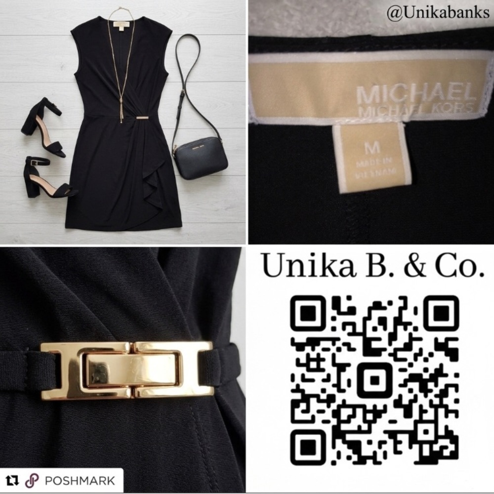 MICHAEL Michael Kors Black Dress with Beige Label